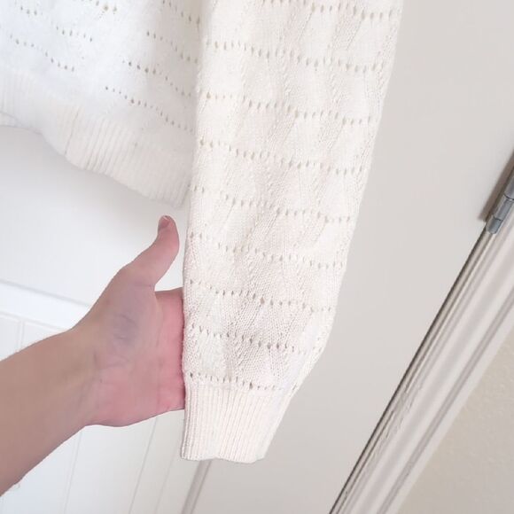 NWT LOFT Women's Cream Knit Sweater - Picture 5 of 8